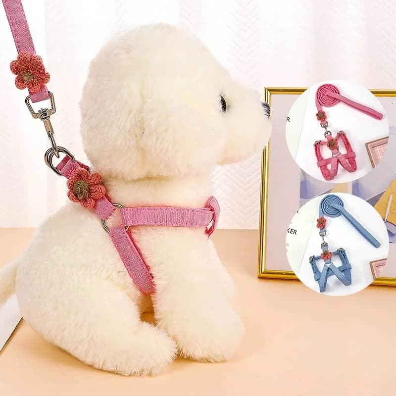 Guinzaglio Regolabile Anti-Fuga con Fiori, Accessori per Animali Domestici, Corda per Passeggiare con il Cane, Guinzaglio per Esterni, Catena Speciale per Animali