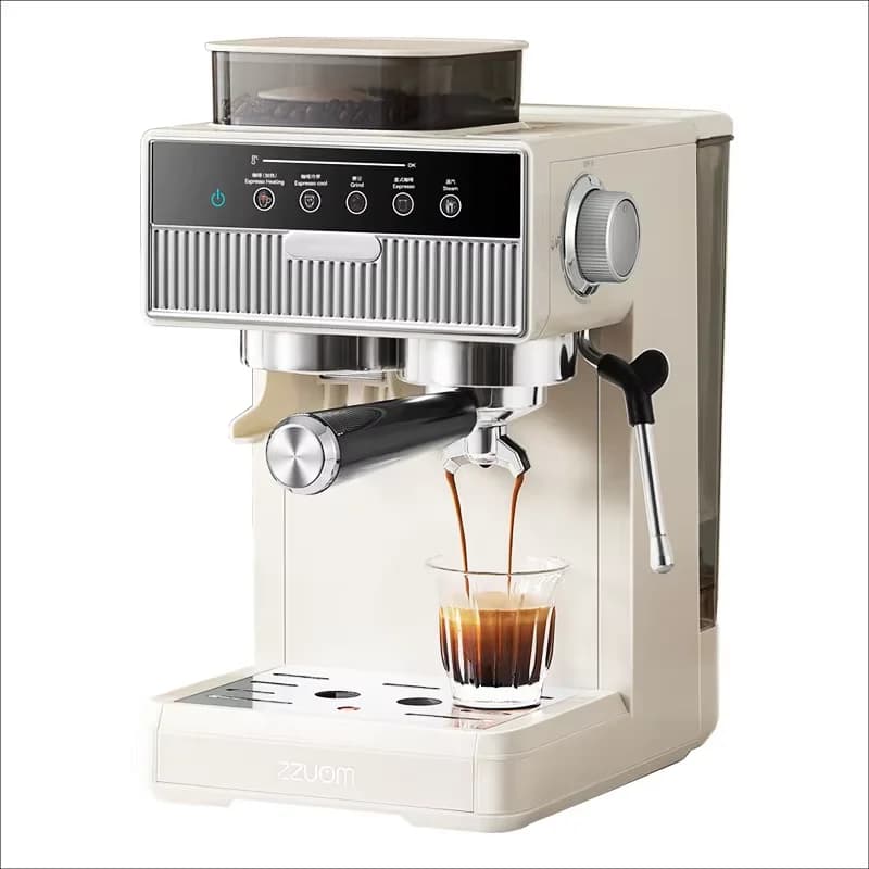 Macchina da caffè 3 in 1 macinano chicchi di caffè + schiuma di latte a vapore + pulizia automatica espresso da 15 bar, macinazione a 20 marce, touch screen LCD