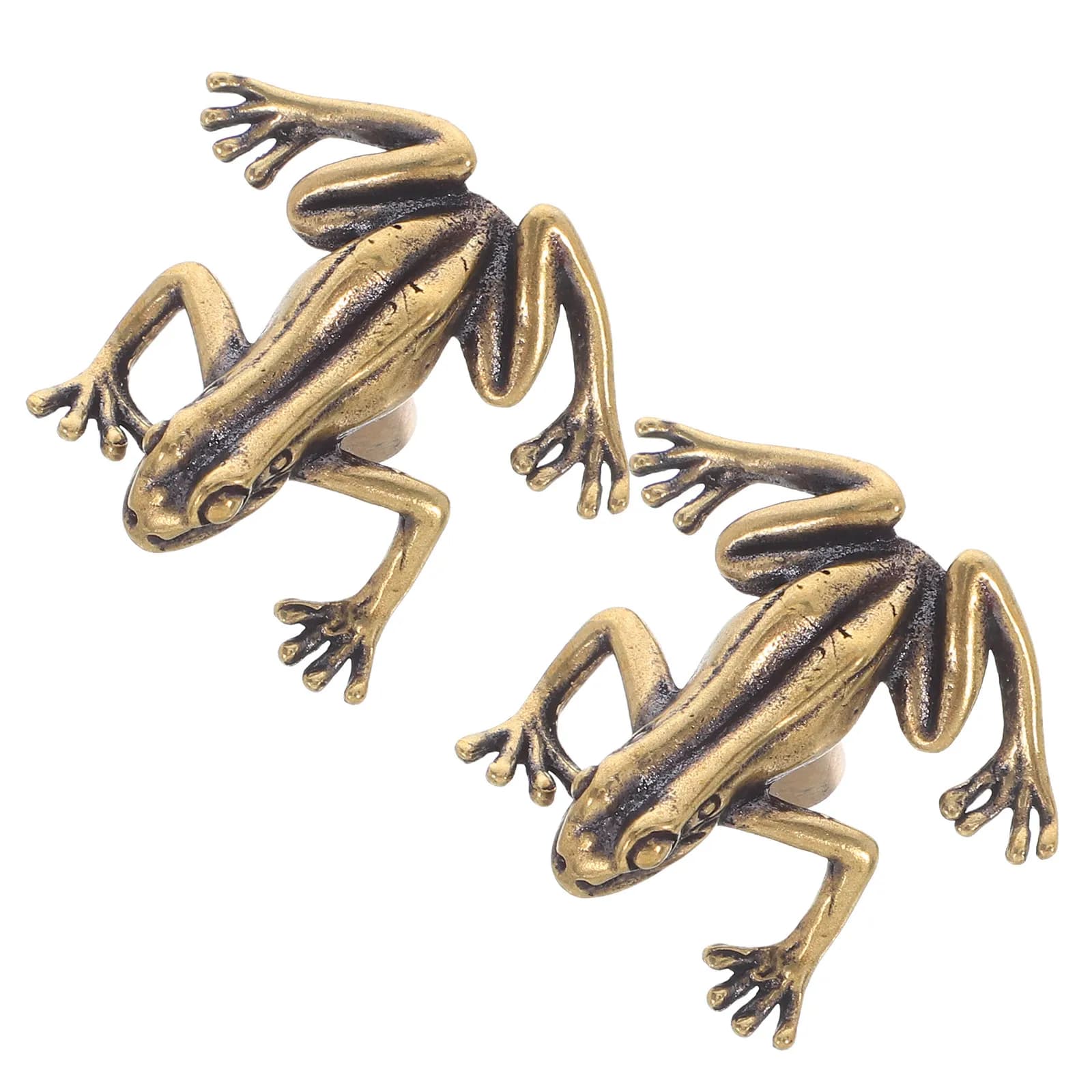 2 Pezzi Maniglie per Cassetti e Armadi in Ottone a Forma di Rana, Stile Vintage, per Guardaroba, Cassettiere e Interni Domestici