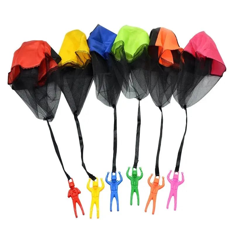 4 pezzi di colore casuale lancio a mano paracadute giocattoli volanti per bambini giochi educativi all'aperto intrattenimento sportivo gioco sensoriale