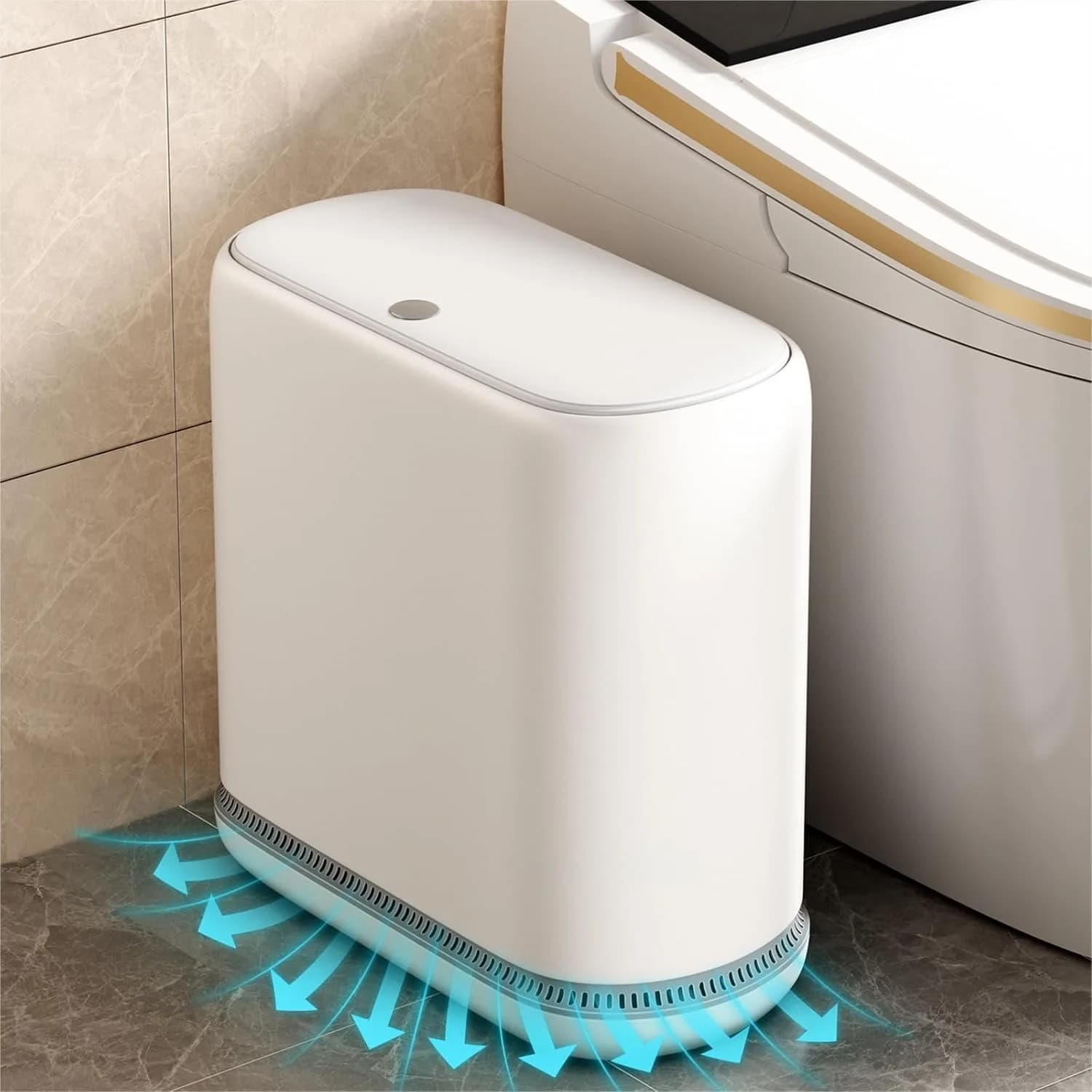 Cestino per Rifiuti da Bagno Sottile da 3 Galloni con Coperchio Pop-Up e Chiusura a Pressione, Mini Cestino per Casa, Ufficio, Camper, Sacchetti Inclusi