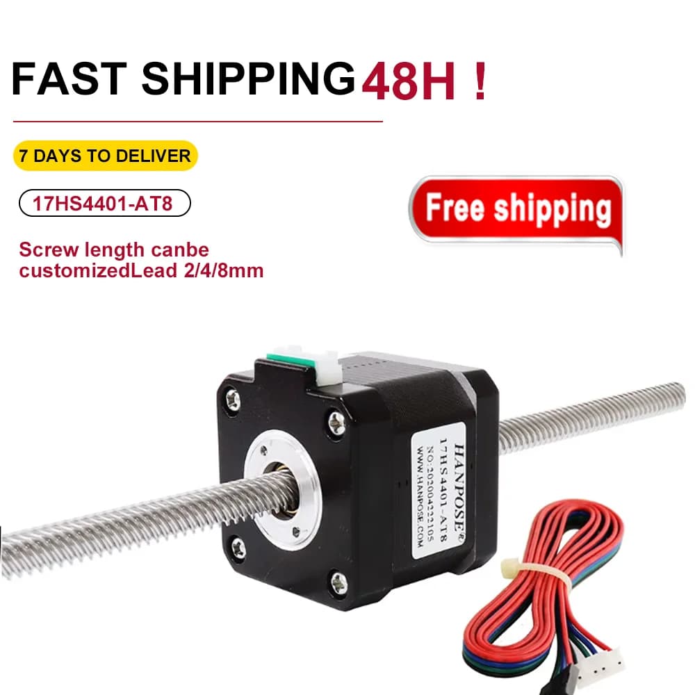 42HA40-T8 * 8 100/200/300/400MM motore passo-passo lineare NEMA 17 Motore passo-passo a vite passante per apparecchiature monitor stampante 3D