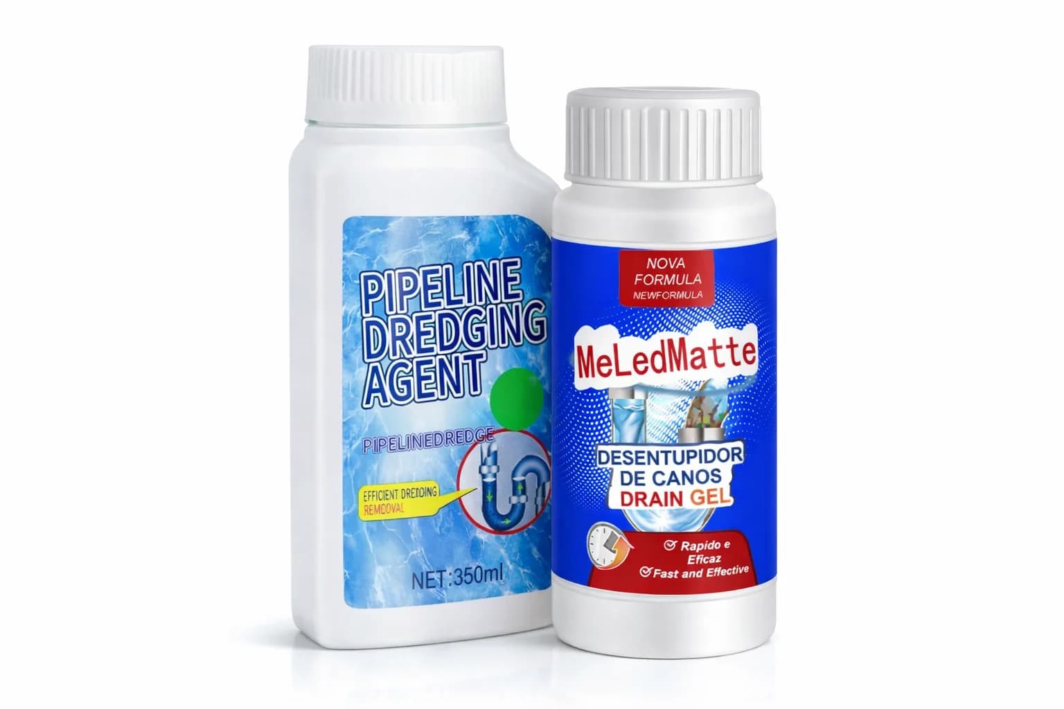Agente per Dragaggio Tubature, Potente Disotturante per Scarichi, Detergente per Lavelli e Vasche, per Pulizia di Tubi di Cucina e Bagno