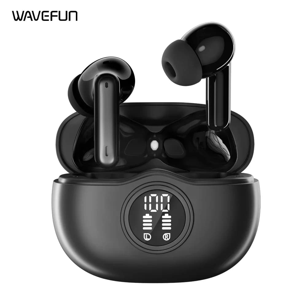 Wavefun Star 2 Bluetooth V5.3 Wireless Headphones with Digital Display, Noise and Super Bass