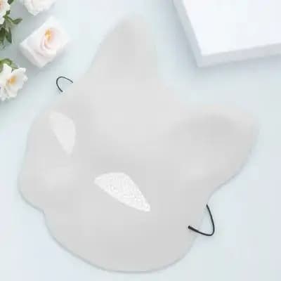 Maschera per Gatti Non Colorata in Plastica, Maschera Vuota Fai-da-Te per Feste in Maschera, Halloween, Compleanni, Decorazione Artigianale, Bianca