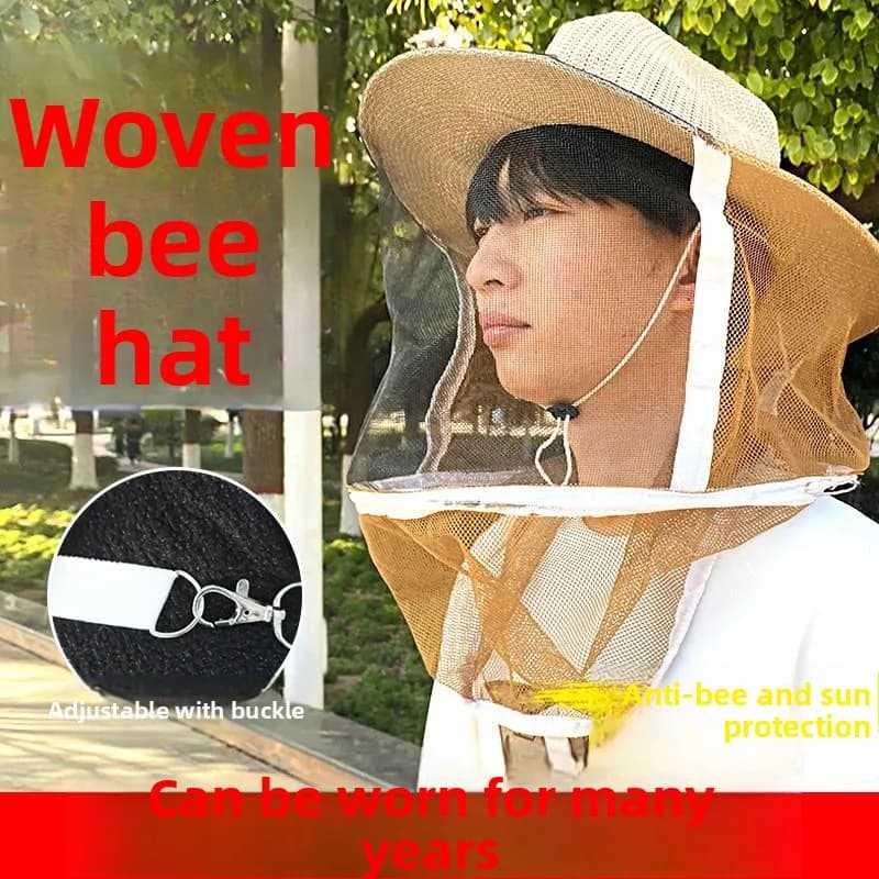 Cappello da Apicoltore Anti-Ape con Rete Zanzariera, Maschera in Denim, Cappello Anti-Insetto, Copertura Viso e Testa per Protezione da Punture