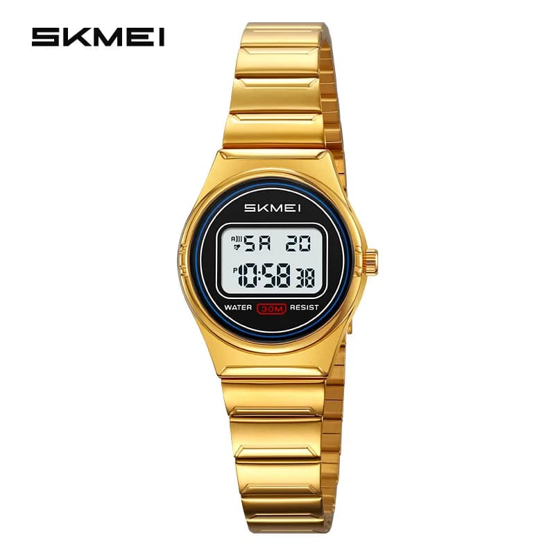 SKMEI 2338 Orologio Piccoli orologi da polso digitali in acciaio inossidabile Marche da donna Orologi di lusso Sport impermeabili Elettronica da donna