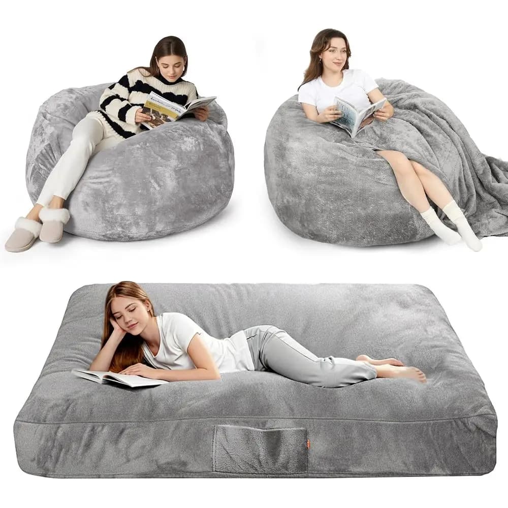 Poltrona Sacco Queen Size - Comoda per Adulti, Bambini e Coppie, Ideale per Soggiorni, Camere da Letto, Lettura e Gaming