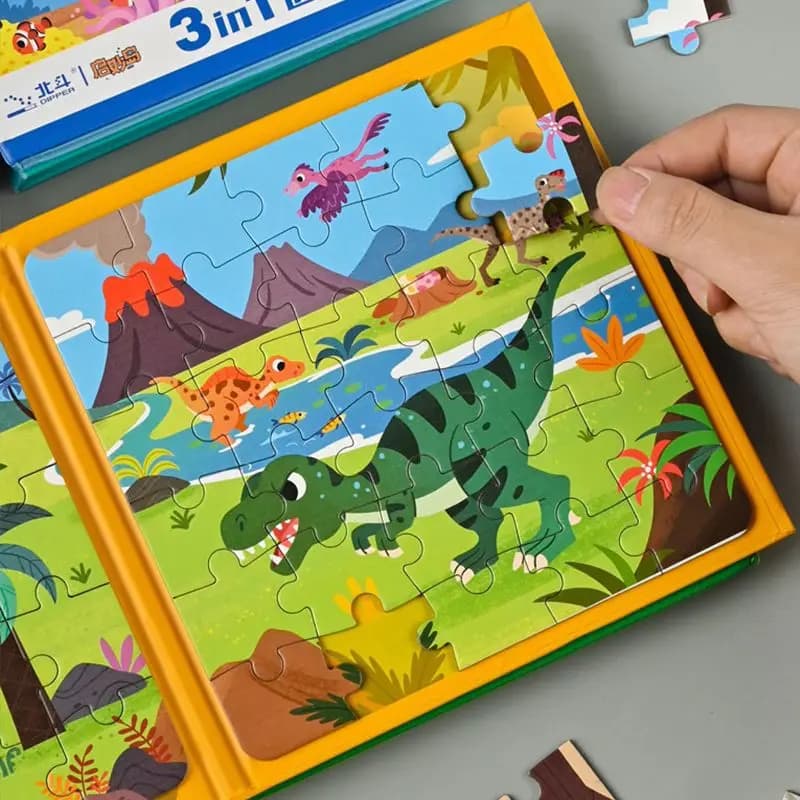Magnetic Book Engineering Car Animal Princess Puzzle escavatore magnetico camion Puzzl per bambini
