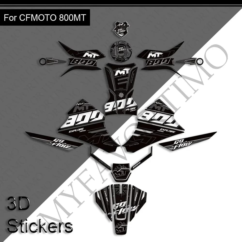 Per CFMoto 800MT 800 MT Sport Esplora Touring Adventure Protector Serbatoio Pad Manopole Kit Ginocchio Carenatura Parafango 3D Adesivi Decalcomanie
