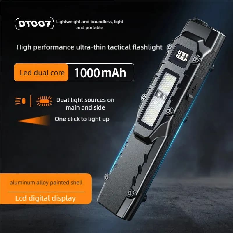 Dimmable COB LED Work Lamp, USB-C Rechargeable Flashlight with Magnet and Hook, Power Bank, Auto and Camping Inspection Light
