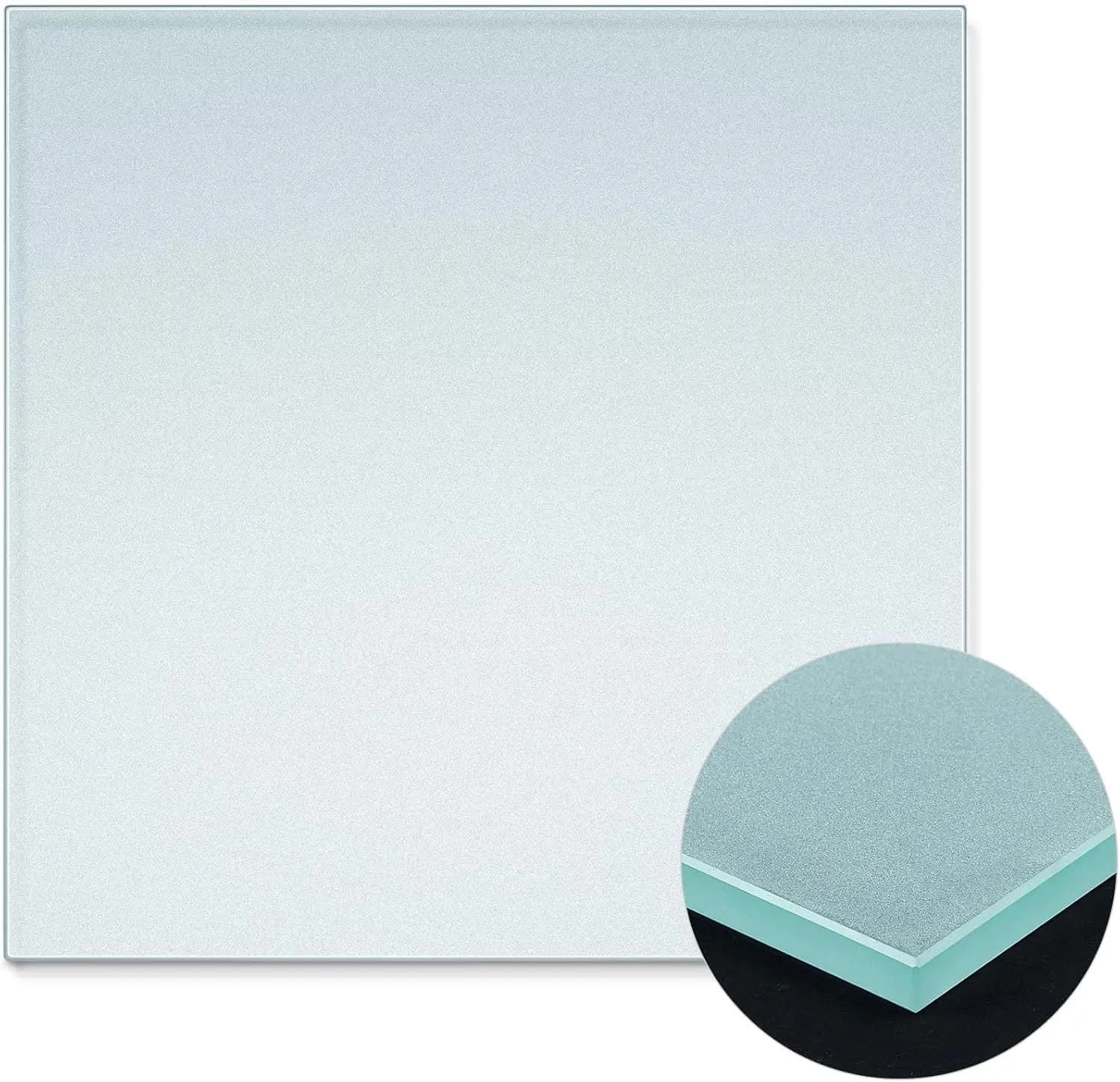 1 Pcs 12 x 12 x 0.3 Inch Tempered Frosted Glass Paint Muller Slab Mineral Pigment Grinding Plate for DIY Oil Painting Wa