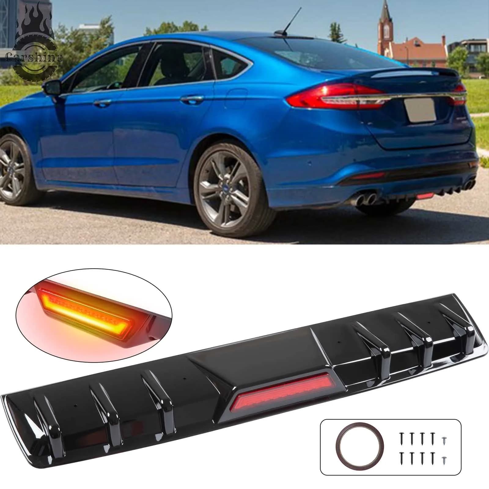 For Ford Fusion Glossy Car Rear Bumper Diffuser Lip Spoiler Splitter Body Kit