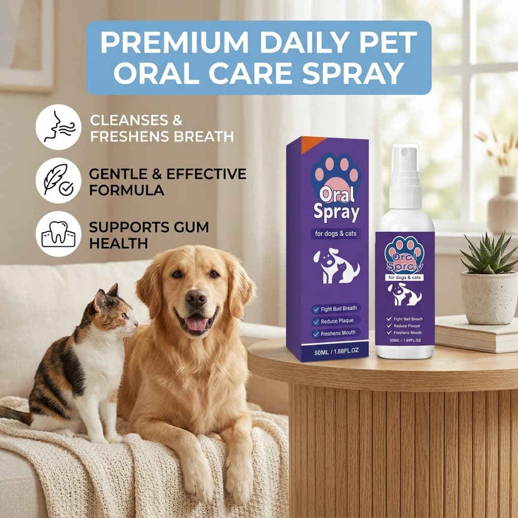 Pet Oral Care Spray Removing Tartar & Teeth Plaque Eliminate Odor Soothing Gums Freshen Breath Daily Pet Mouth Cleaning Supplies