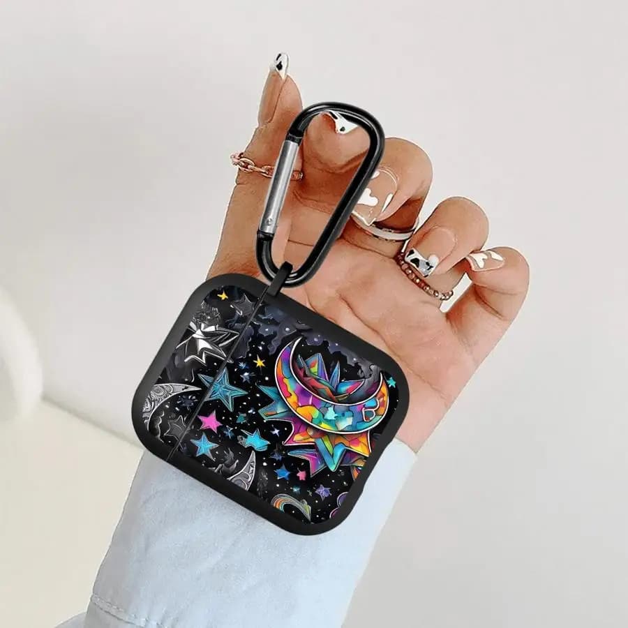 Custodie per Auricolari Cover per Airpods 4 1 Pro3 Pro 2 3 Pro2 con Motivo Luna e Stelle