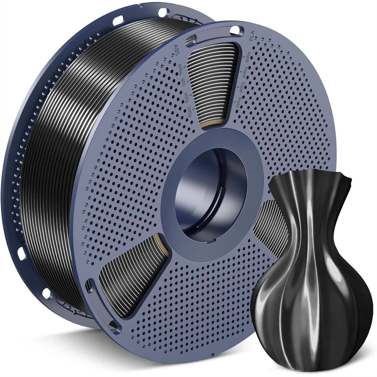 Filamento PLA Seta 1.75mm, Filamento per Stampante 3D Lucido Avvolto Ordinatamente, Precisione Dimensionale +/- 0.02mm, Compatibile con la Maggior Parte delle Stampanti, Bobina da 1kg