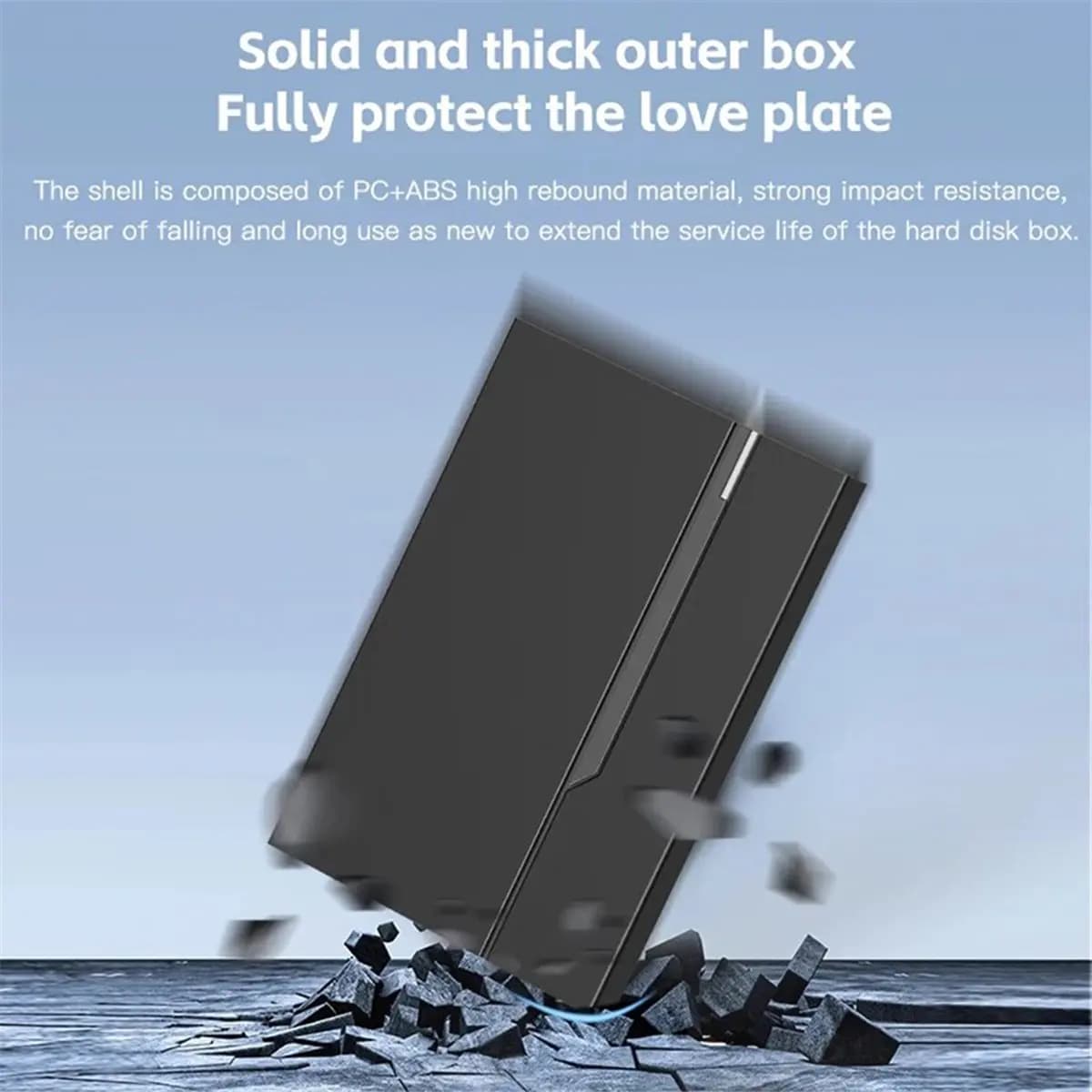 ABAN 2.5Inch External Hard Drive Enclosure USB 3.0 Hard Disk Case 6TB Supports 7mm 9.5mm SATA SSD HDD for Laptop PC