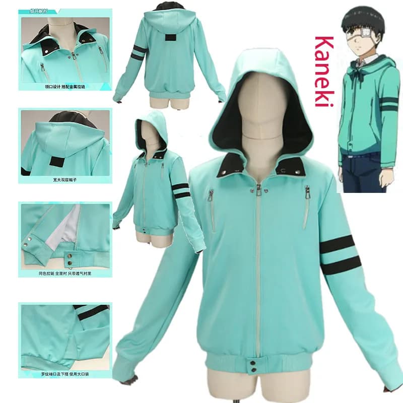 WHH Anime Ghoul Kaneki Ken Cosplay Sweatshirt Hoodies Unisex Casual Hooded Uniform Women Halloween Role play party Restor