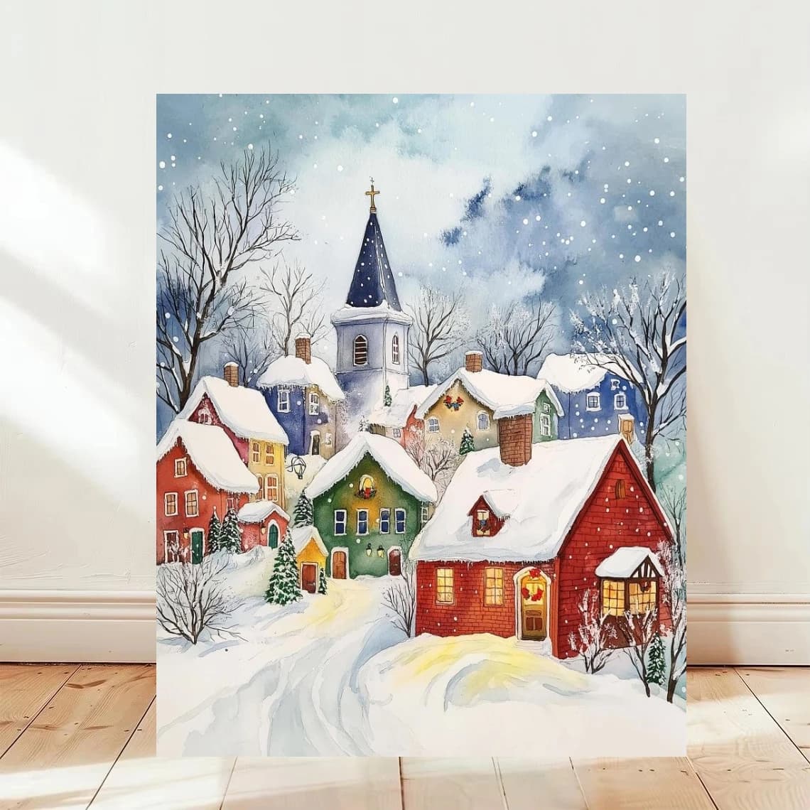 Winter Snowy Village Scenery Mosaic Full Round/Square DIY Diamond Painting Modern Home Decor Wall Picture Kit