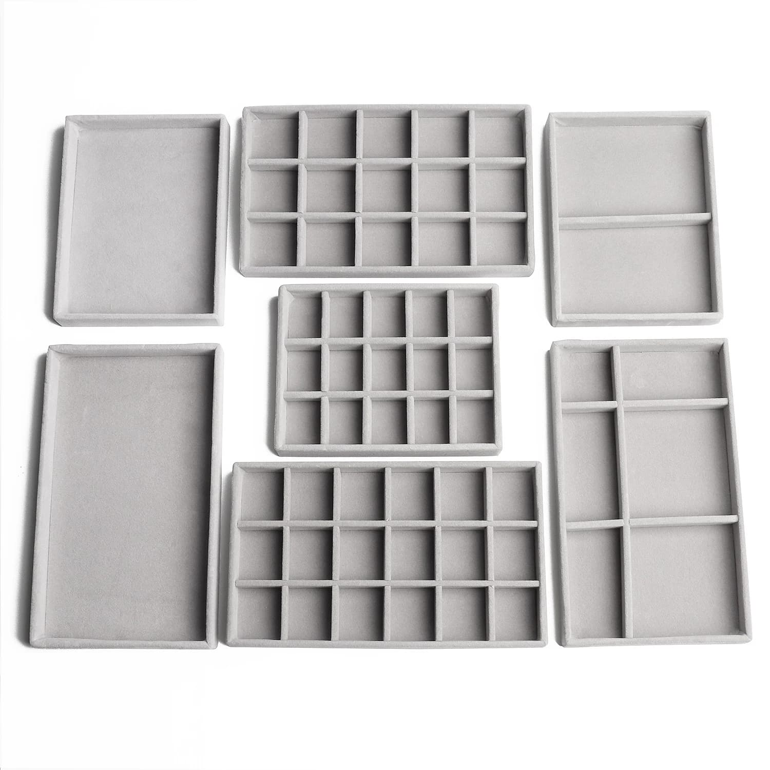 Velvet Jewelry Display Tray Exquisite Jewellery Holder Portable Ring Earrings Necklace Organizer Storage Box Organizator Trays