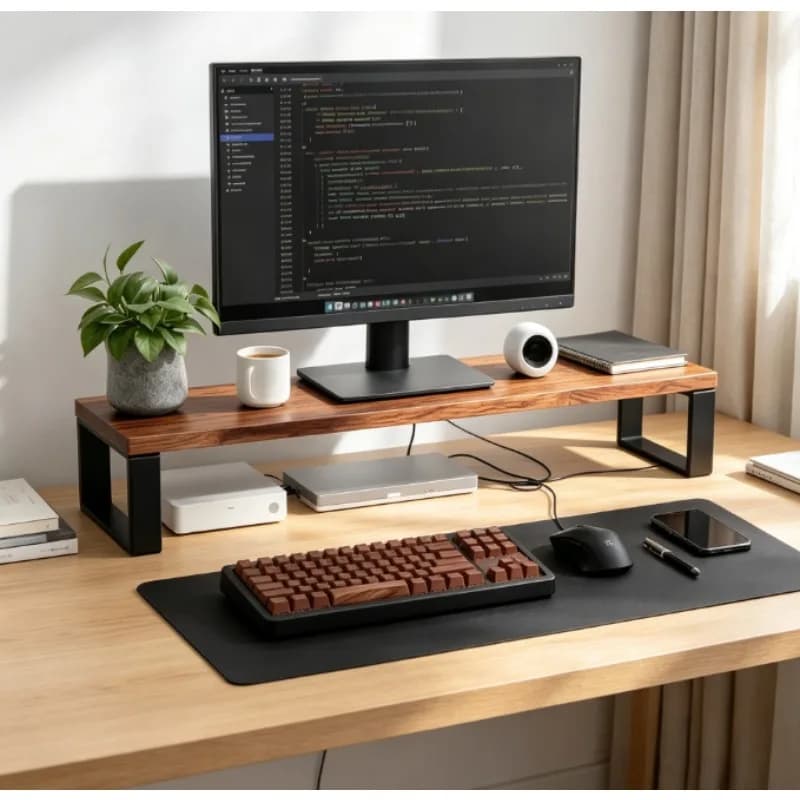 Monitor Stand Riser Desktop Organizer Shelf for Laptops, Office Desk Storage Rack Holder, Space-Saving Ergonomic Base