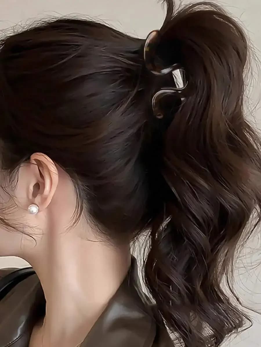 2 fermagli per capelli grandi e chic per acconciature con coda di cavallo alta e chignon sfuso