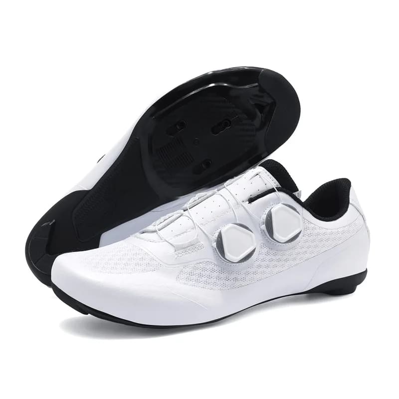 Scarpe da Ciclismo Professionali per Uomo - Traspiranti in Rete con Suola Rigida Antiscivolo per Ciclismo su Strada