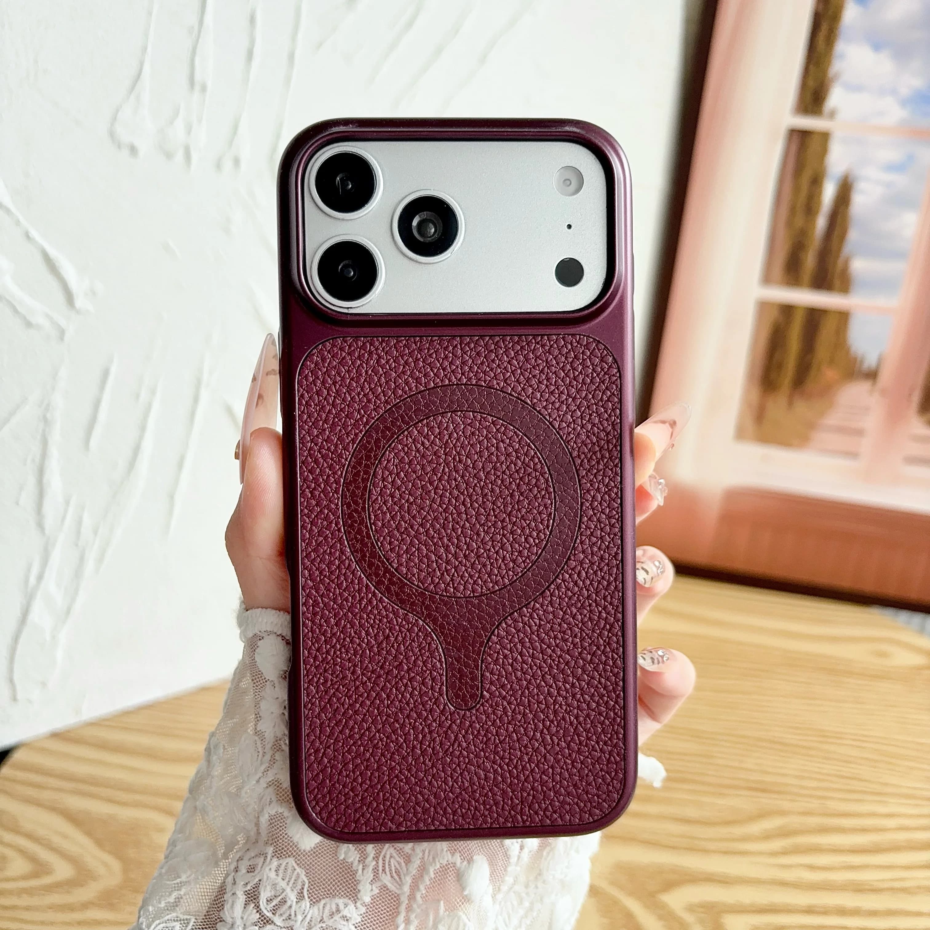 Magnetic Skin Feel Leather Phone Case for iPhone 18 Pro Max 17 16 15 14 13 12 Shockproof Comfortable Grip For Magsafe Cover