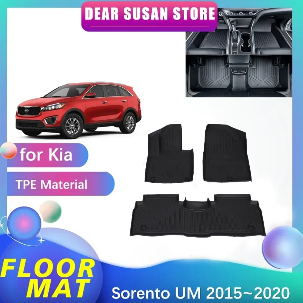 Tappetino per auto per Kia Sorento UM 2015 ~ 2020 2016 2017 2018 parte piede TPE Liner tappeto interno Pad copertura personalizzata accessori per tappeti