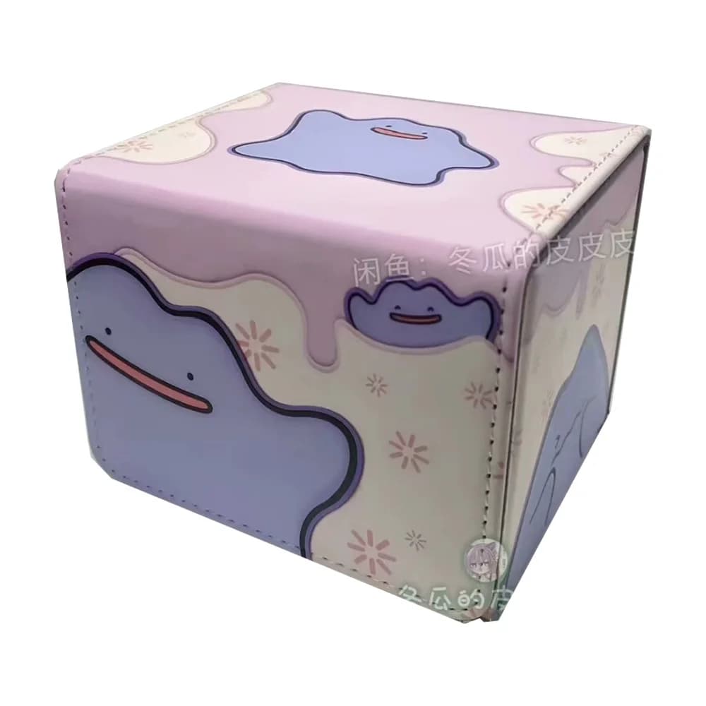 Fai da te Self Made Ptcg Ditto Scatola di immagazzinaggio di carte carina Ws Opcg Ptcg Ditto Scatola di immagazzinaggio di carte di fascia alta in pelle Carte Anime Giocattoli regalo