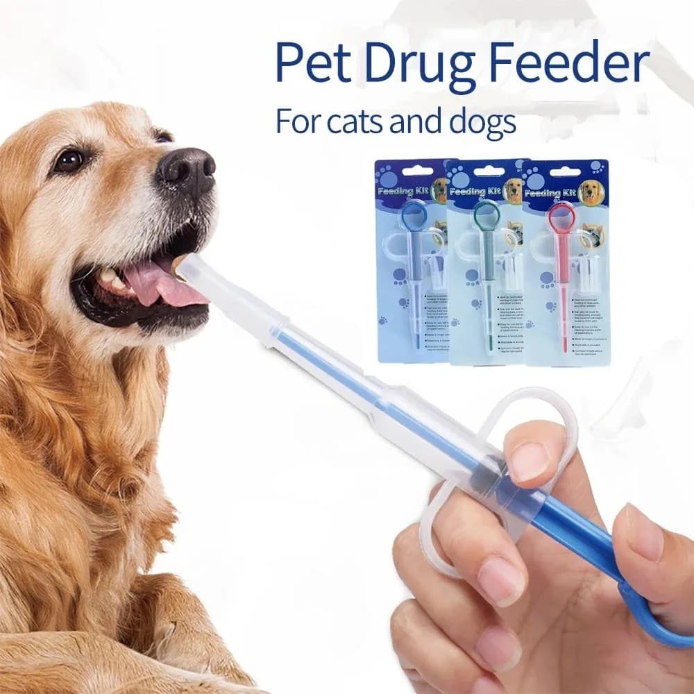 Applicatore di Pillole per Animali Domestici, Siringa per Gatti e Cani, Dispenser di Medicinali, Repellente per Insetti, Accessori per l'Alimentazione di Cani e Gatti