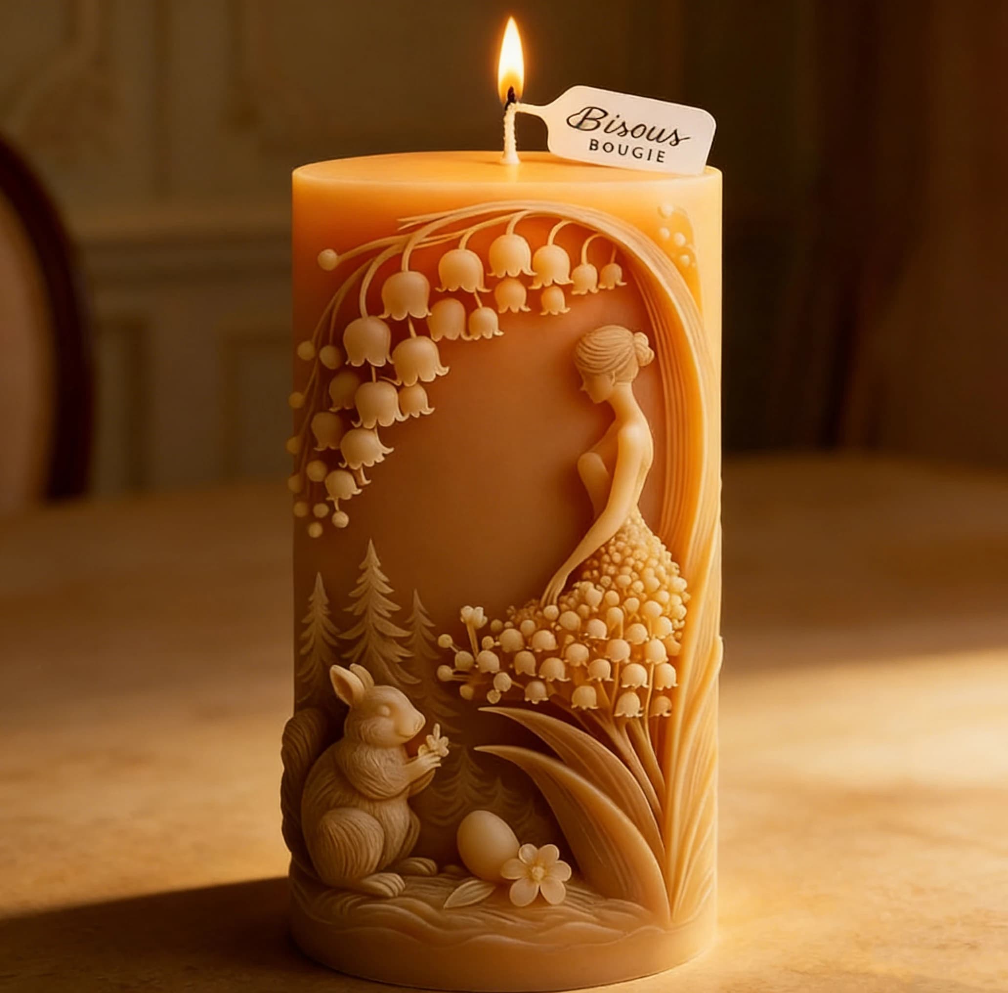 3D Floral Maiden Cylinder Candle Silicone Mold DIY for Easter Plaster Resin Soap Craft Home Decor Gift