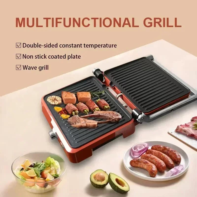 Professional Table Electric Steak Machine Sandwich Panels Electromechanical Panel Breakfast Machine Barbecue Sausage Mach