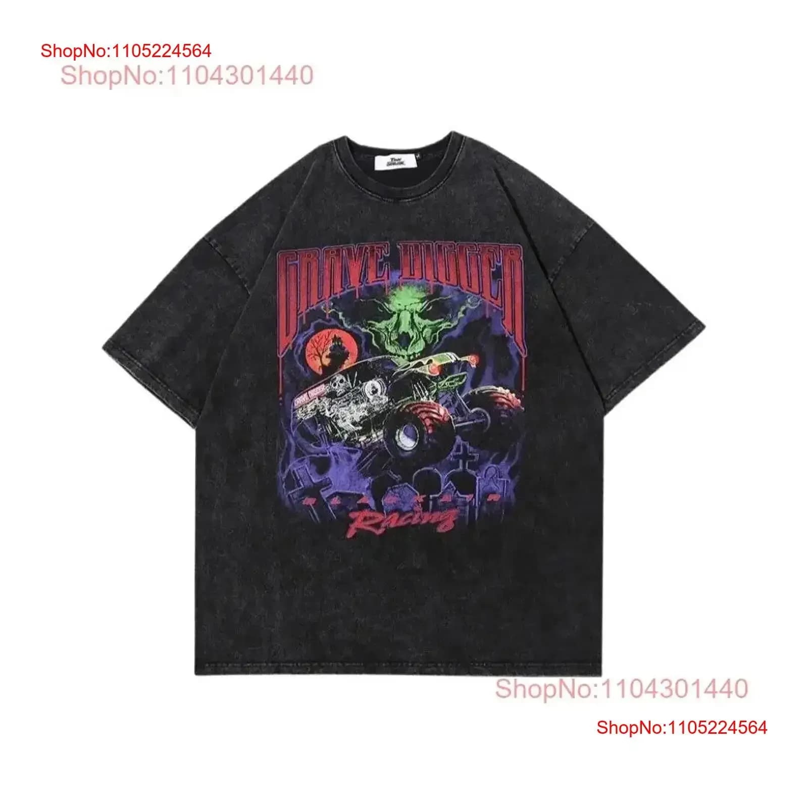 The Midnight Racer T Shirt Stampa Trendy Y2K Cultura pop Dichiarazione Edizione limitata Urban vintage Lavato Leggermente