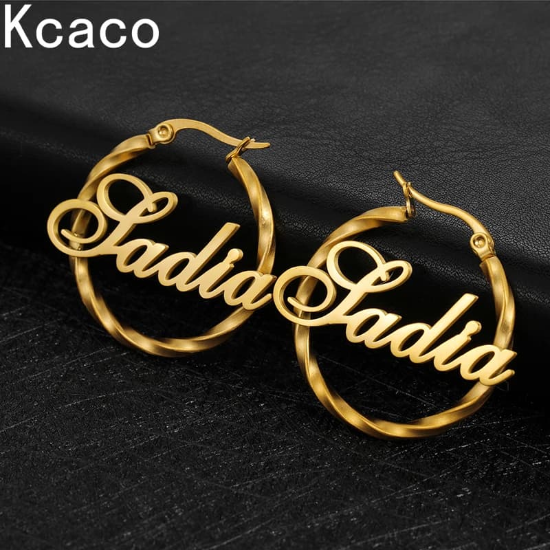 2022 Stainless Steel Custom Hoop Earrings for Women Earrings with Braided Wire Wedding Earrings Party Jewelry