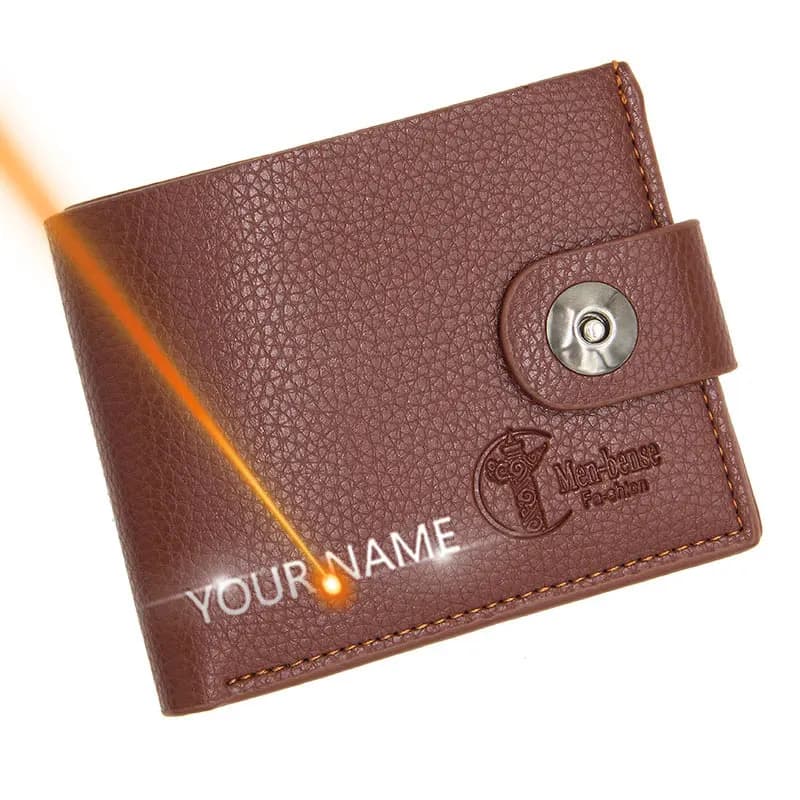New Short Men Wallets Small Magnetic Buckle Card Holder Photo Holder Slim Male Print Wallet Zipper Coin Pocket Men Purses