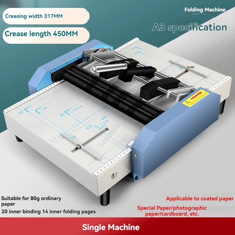 Upgrade Horse Riding Nail A3 Fully Automatic Folding Machine, Book Creasing Machine, Paper Folding Machine, Stapler