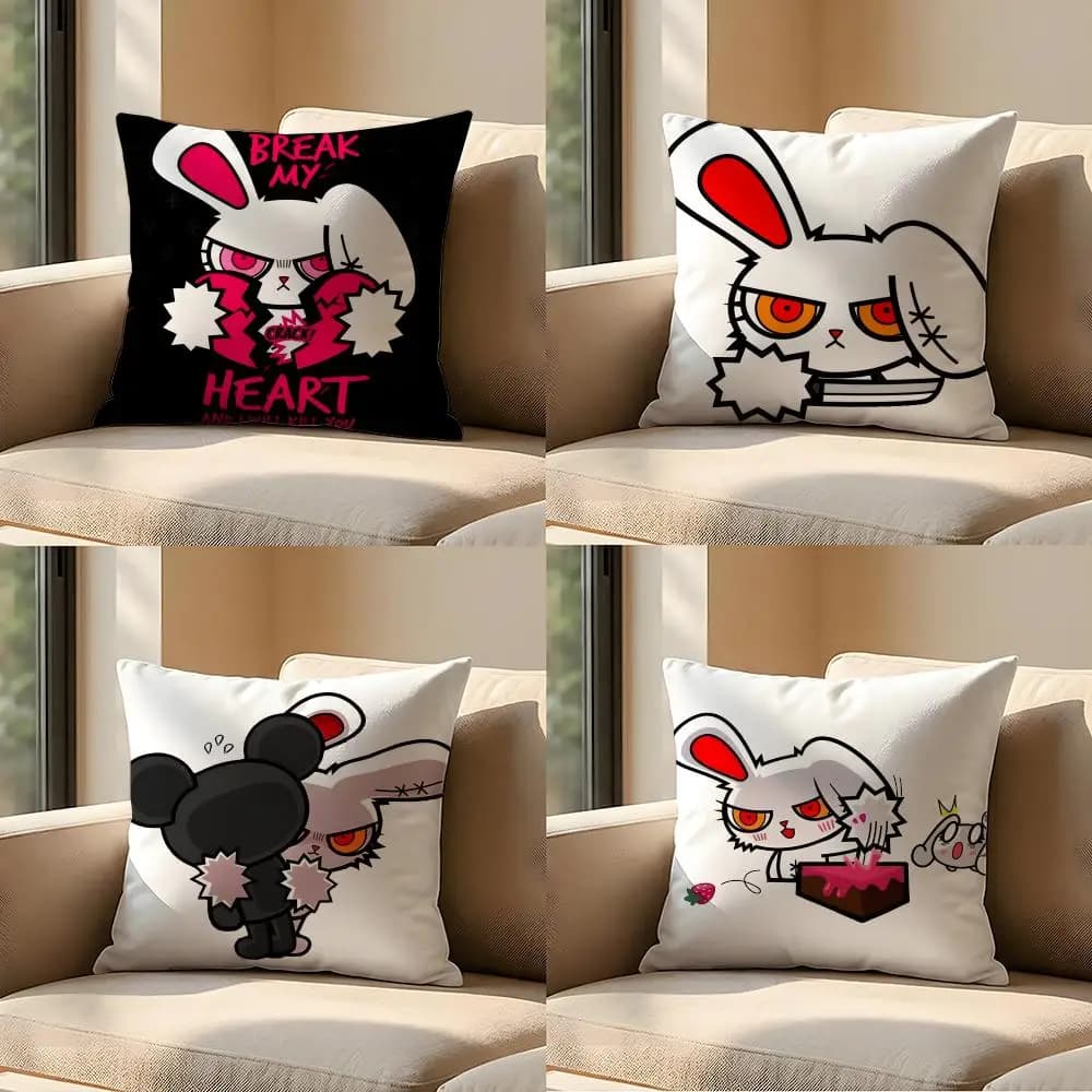 Fodera per cuscino IP B-Bloody B-Bunny, per divano, soggiorno, camera da letto, testiera, schienale, cuscino quadrato per il riposo