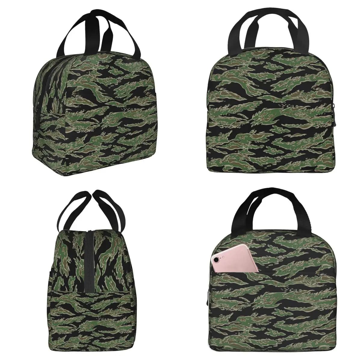 Tiger Stripe Camouflage Military Camo Insulated Lunch Bag for Kids School Cooler Thermal Food Box Tote Lunch Boxes Container