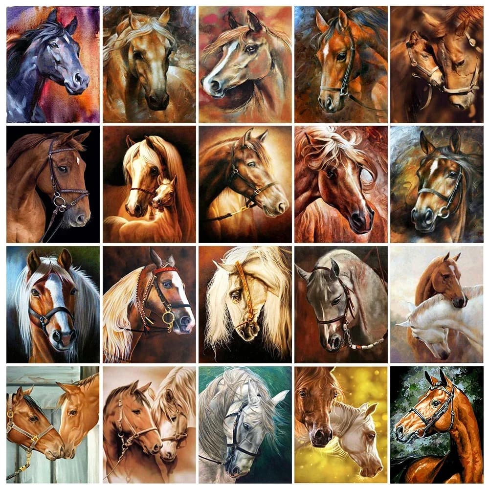 5D DIY Diamond Painting Horse Full Round Diamond Mosaic Animal Embroidery Cross Stitch Art Home Decor Gift 2022 New Collection
