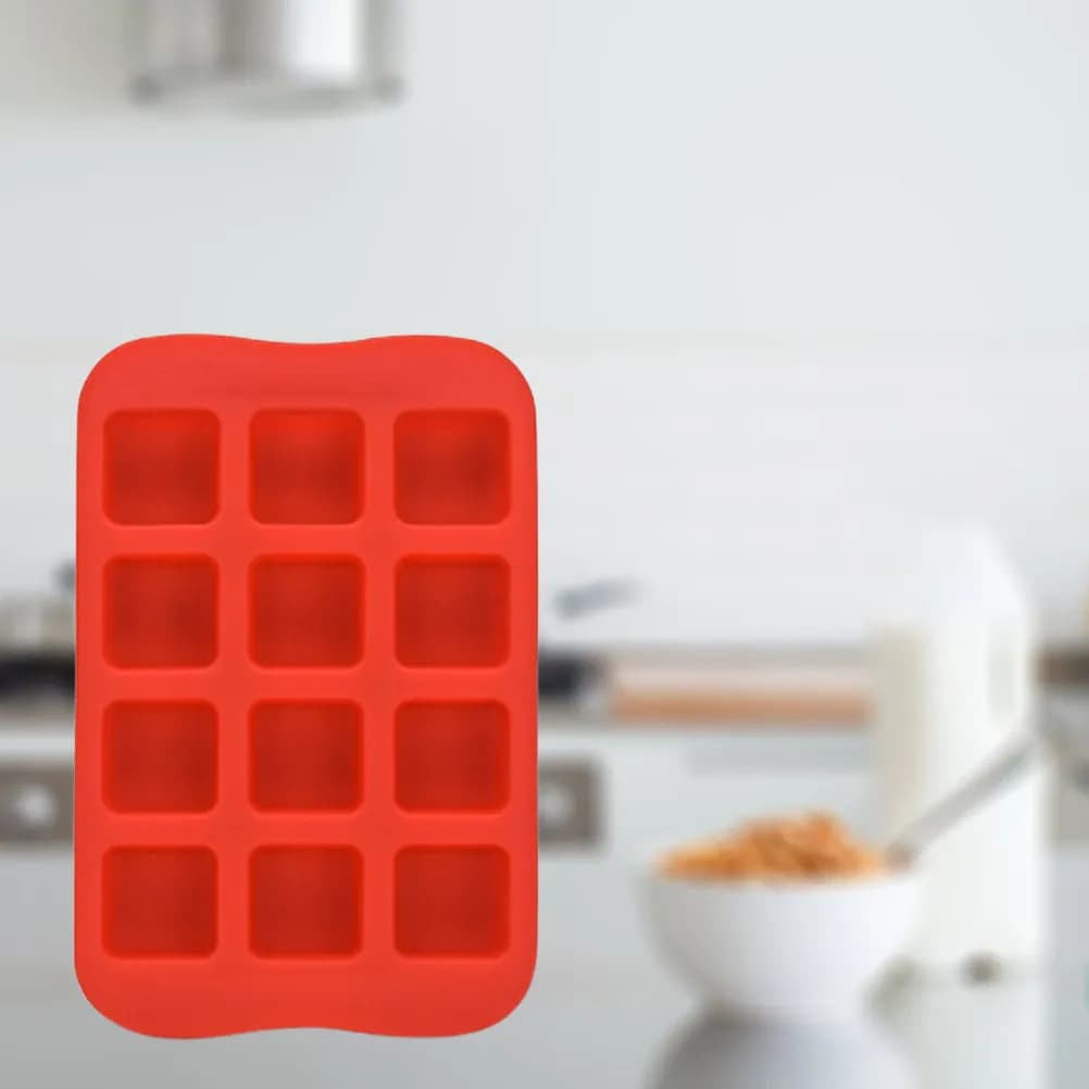 12 Cavities Chocolate Mold Food Grade Silicone Ice Cube Tray Square Ice Making Mold Kitchen Tool Multi Use Jelly Chocolate Maker