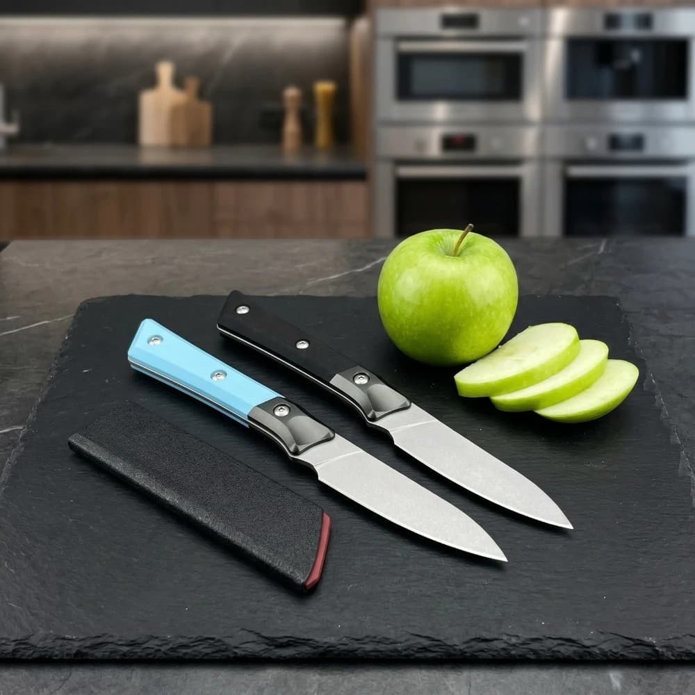Coltello da Cucina Premium a Lama Fissa 9Cr13Mov, Coltello Multiuso per Frutta, Tagliacarne, Coltello per Sbucciare con Fodero, Idea Regalo