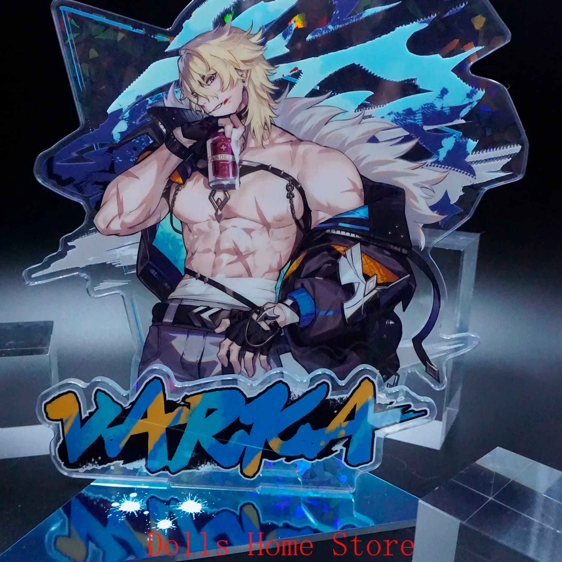 Anime Genshin Impact Varka Cartoon Acrylic Stand Pendant ‌keychain Cosplay Badge Emblem Laser Card Color Paper Postcard Gift