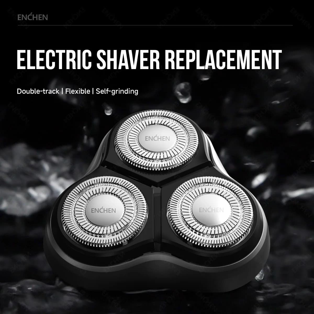 ENCHEN Blackstone's Testina di ricambio per rasoio elettrico BR-1 1 pezzo Argento 3D Float Tripe Blade Testine per rasoio elettrico