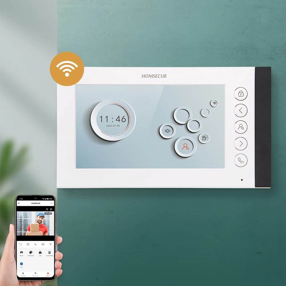 (Not Standalone) HOMSECUR V70EM-AHD-WIFI Indoor Monitor Tuya App for XSL WIFI Video Doorbell Intercom