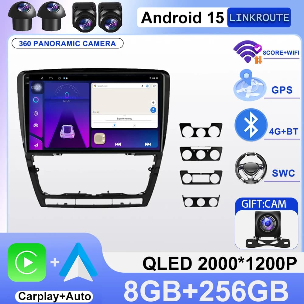Android For Skoda Octavia 2 A5 2004-2013 Multimedia Auto Stereo Radio No 2Din DVD 4G Auto WiFi Reader GPS DSP Navigation Screen