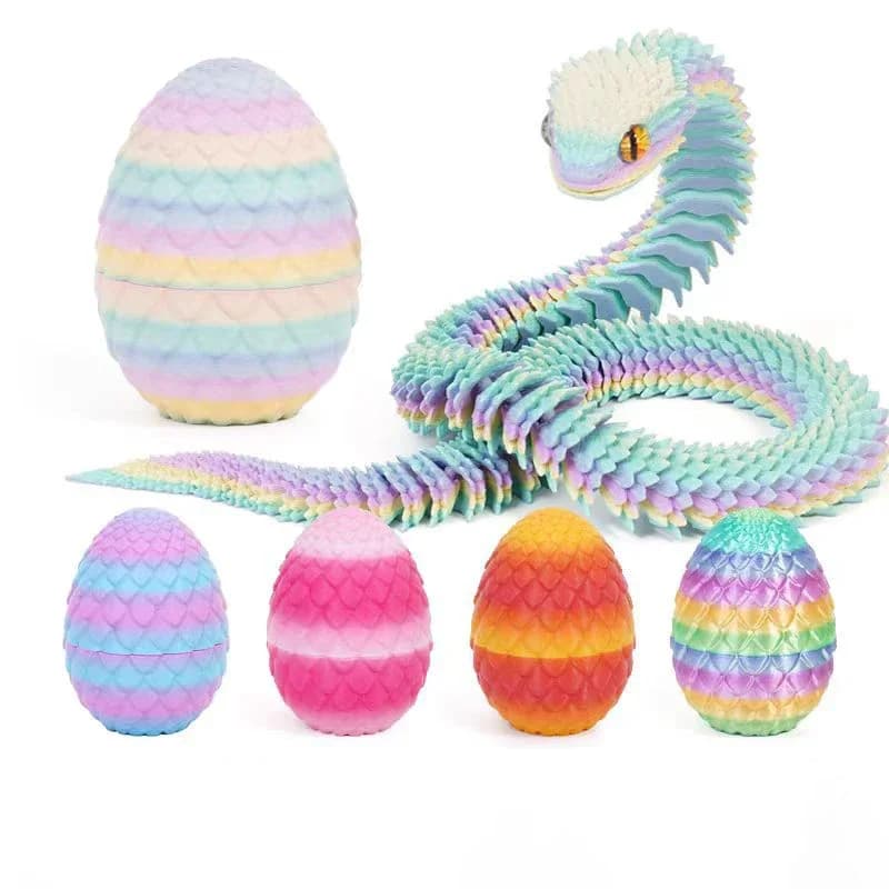3D Print Action Figures Snake Egg Toys Creative Antistress Anime Figures Mobile Rotation Ornaments for Desktop Gifts