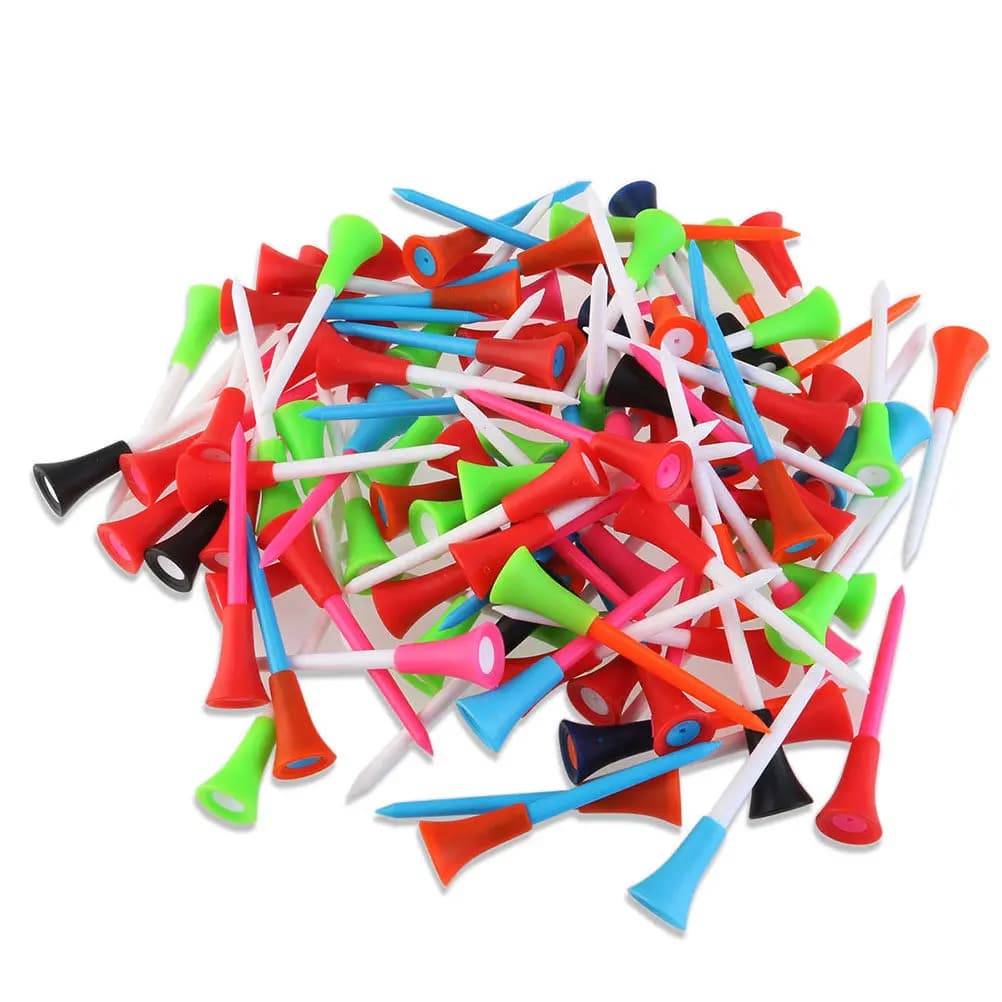 50Pcs Golf Ball Tees 83Mm Plastic Tees Ergonomic Firm Structure Lightweight Environmental Friendly Training Equipment Present