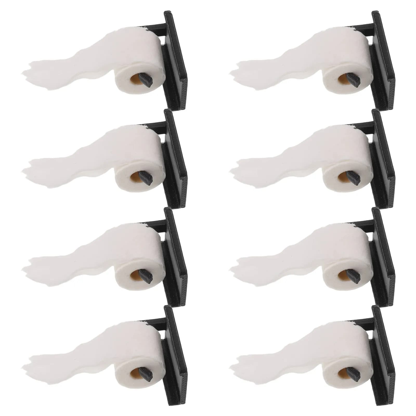 8Sets 1:12 Scale Miniature Toilet Paper Holder with Realistic Rolls Dollhouse Bathroom Decor Accessory Miniature Bathroom