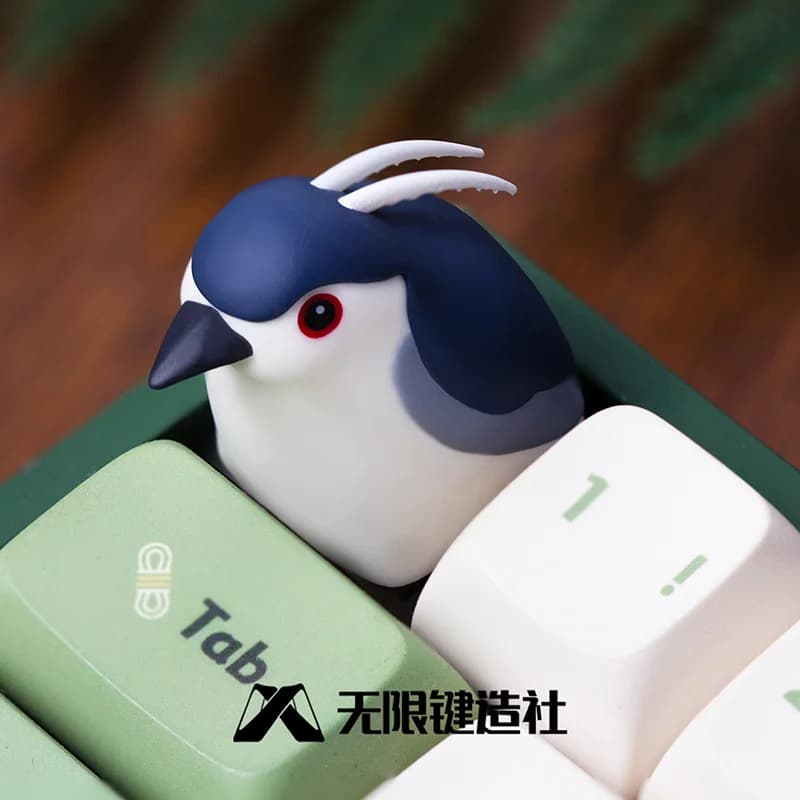 Cute Night Heron Bird Artisan Lobo Keycap 3d Resin Handmade Custom Esc Keycap Mechanical Keyboard Kawaii Animal Game Keycap Gift